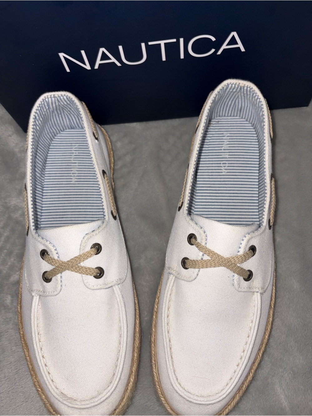 NIB Náutica Stoneway Women White Boat Shoes size 10 - Picture 5 of 12